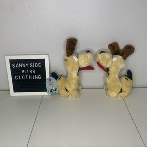 Vintage 80’s Dakin Bead Bag Garfield Odie Puppy Dog 11” Plushies